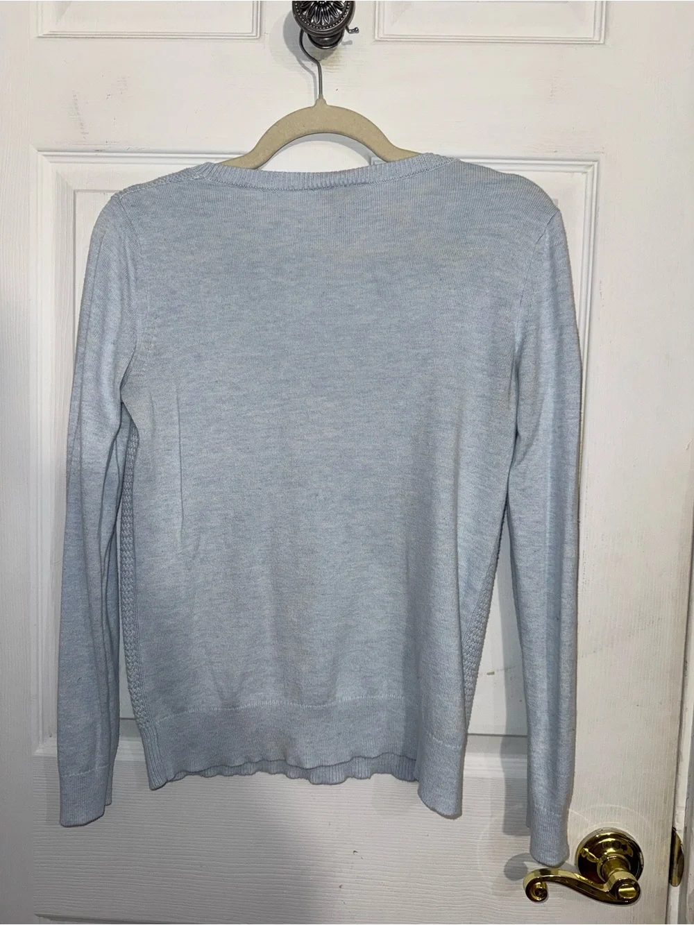 LOFT Light Blue Women's Long Sleeve Crew Neck Sweater S